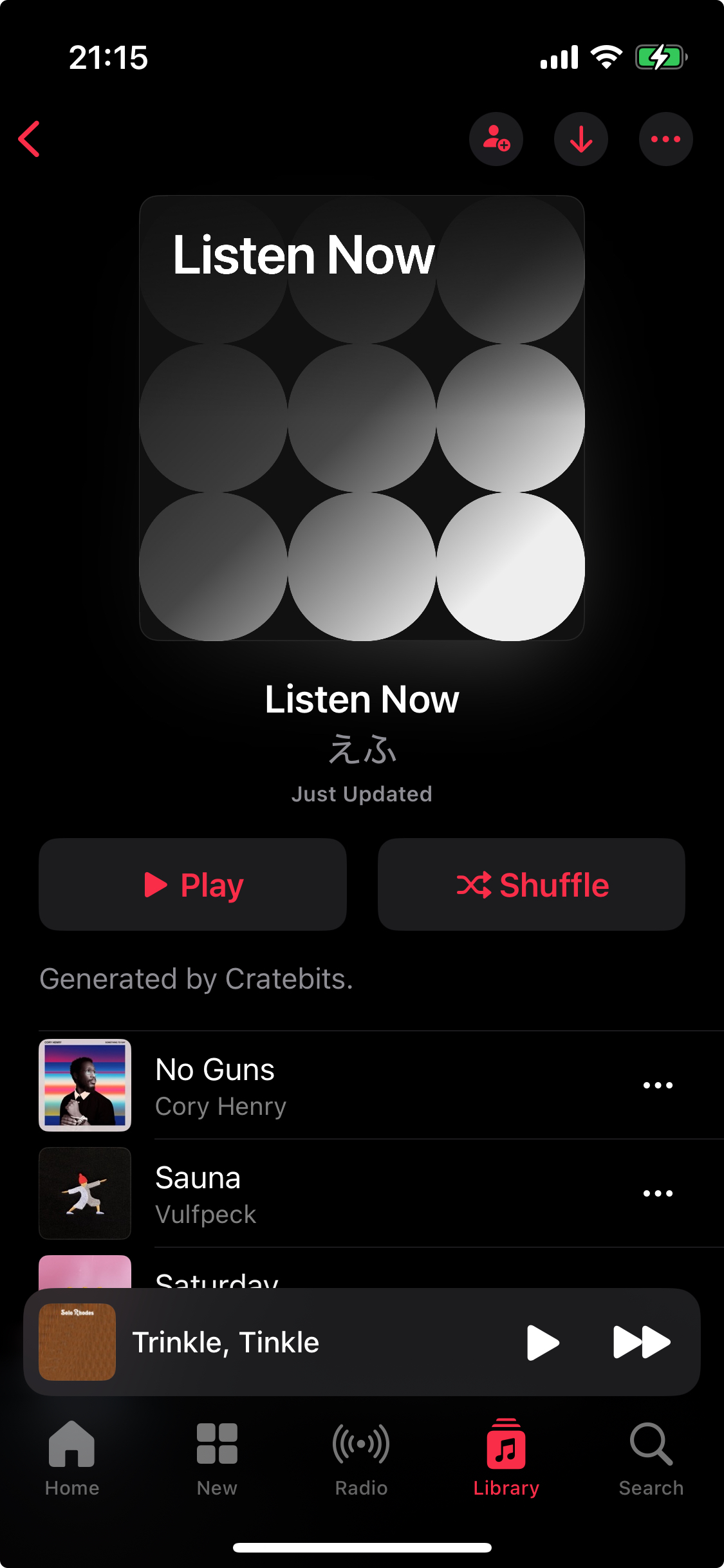 Listen Now playlist in Apple Music